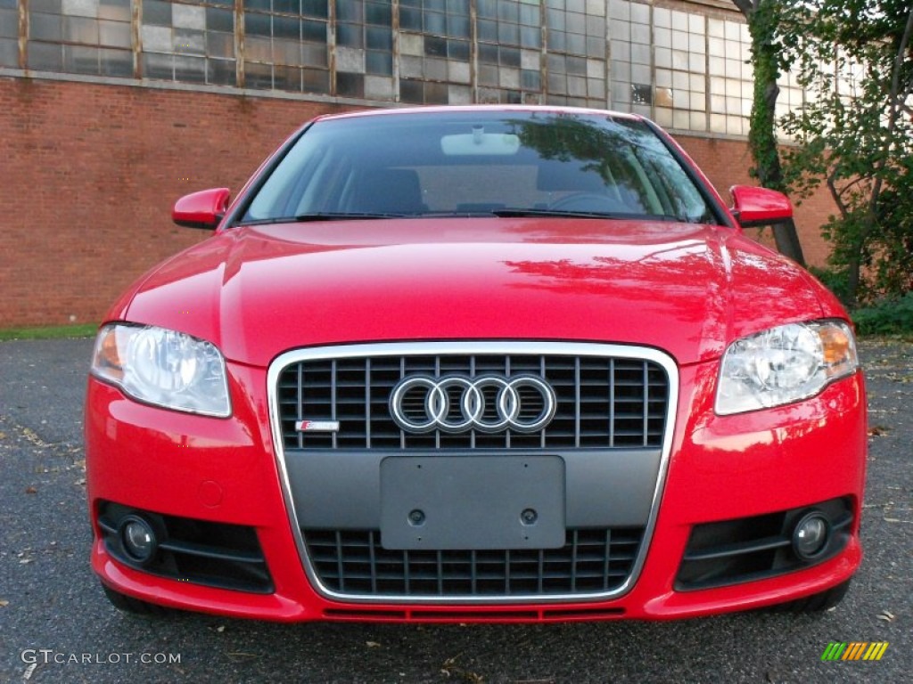 2008 A4 2.0T quattro S-Line Sedan - Brilliant Red / Black photo #7