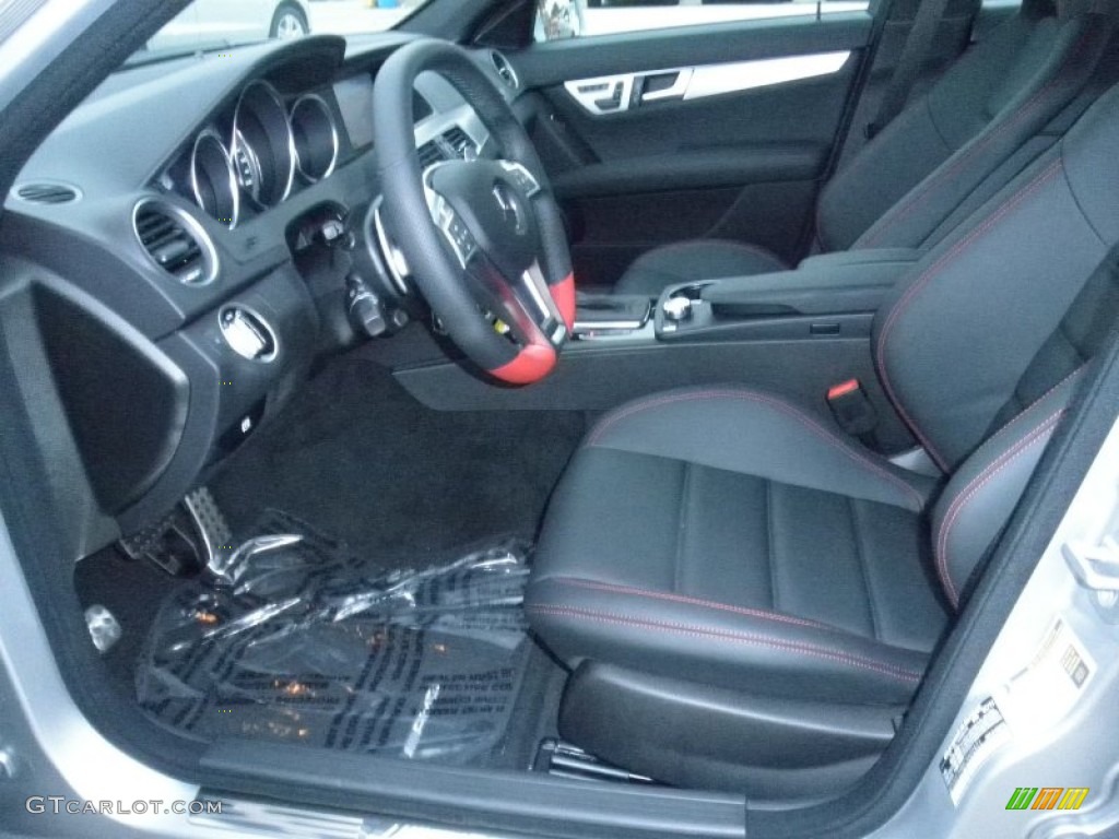 AMG Edition 1 Black Nappa/Red Stitching Interior 2012 Mercedes-Benz C 63 AMG Edition 1 Sedan Photo #55406390