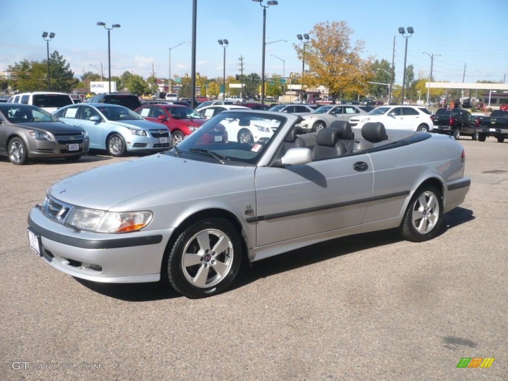 Silver Metallic 2002 Saab 9-3 SE Convertible Exterior Photo #55407642