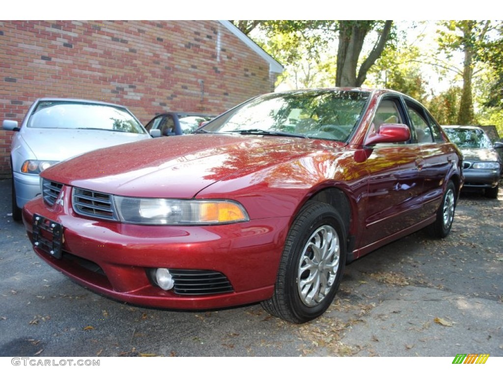 2002 Galant ES - Patriot Red Pearl / Tan photo #1