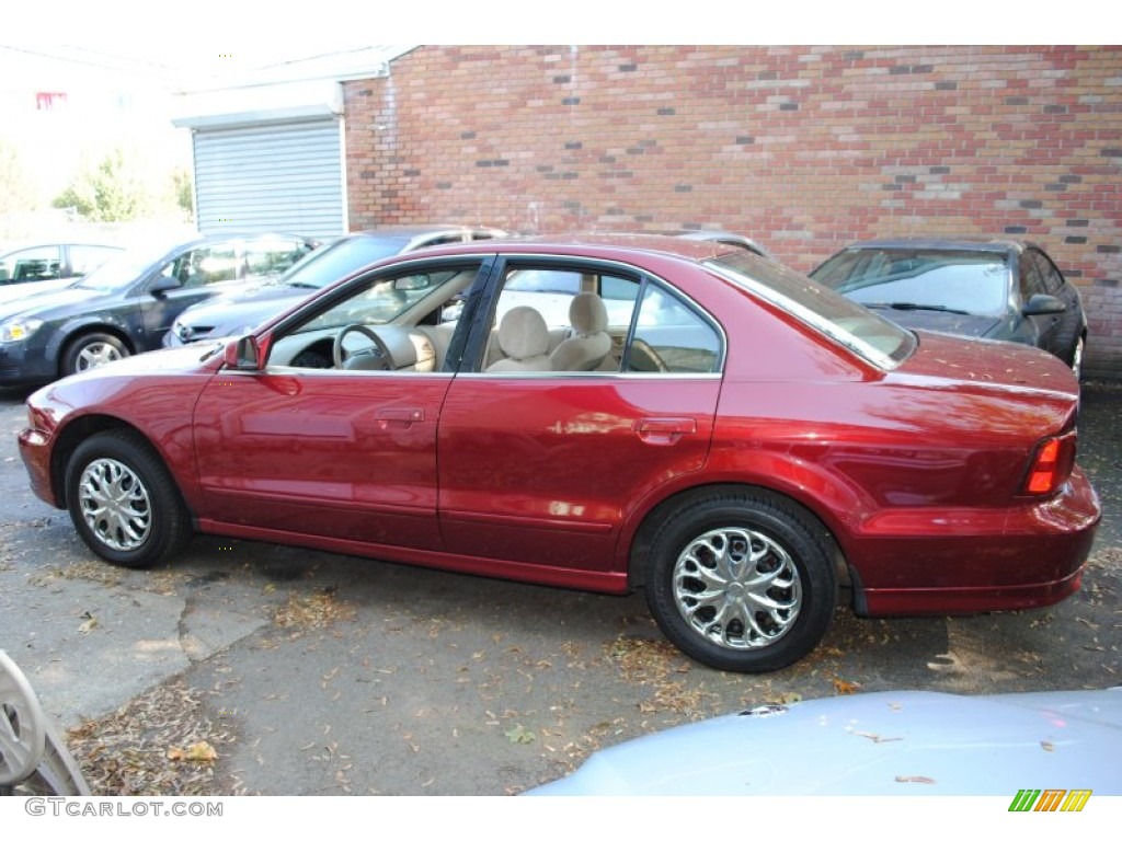 2002 Galant ES - Patriot Red Pearl / Tan photo #3