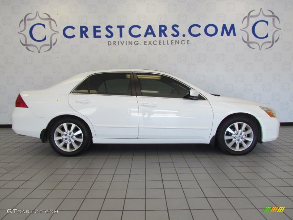 2007 Accord EX-L V6 Sedan - Taffeta White / Ivory photo #4