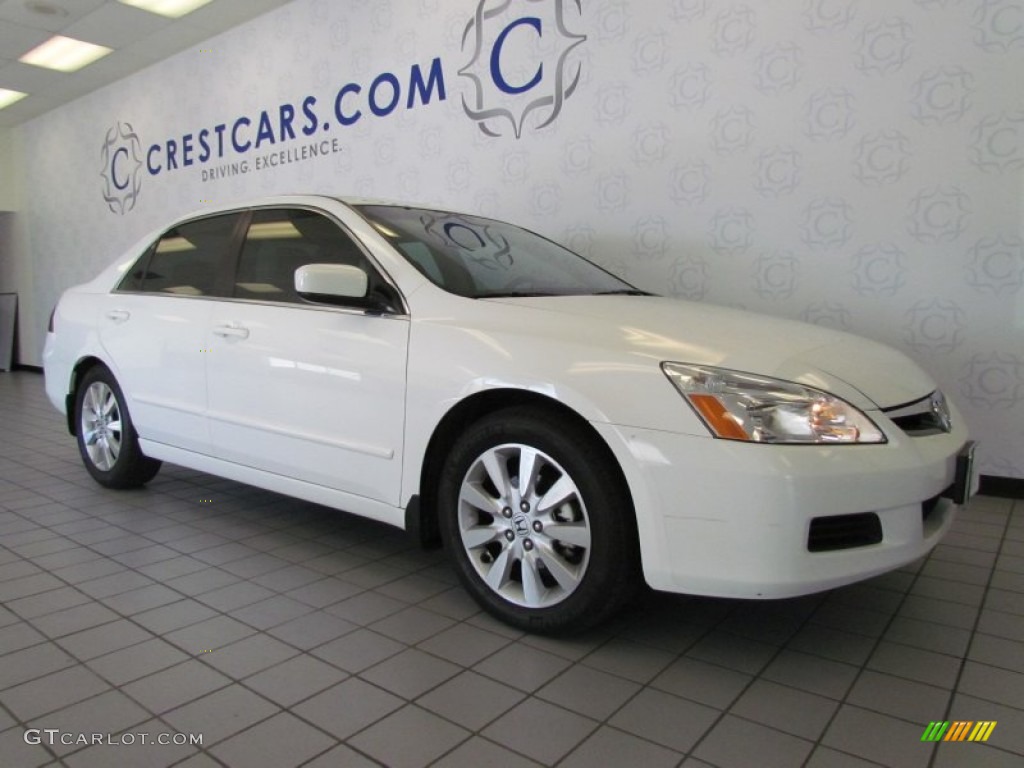2007 Accord EX-L V6 Sedan - Taffeta White / Ivory photo #5