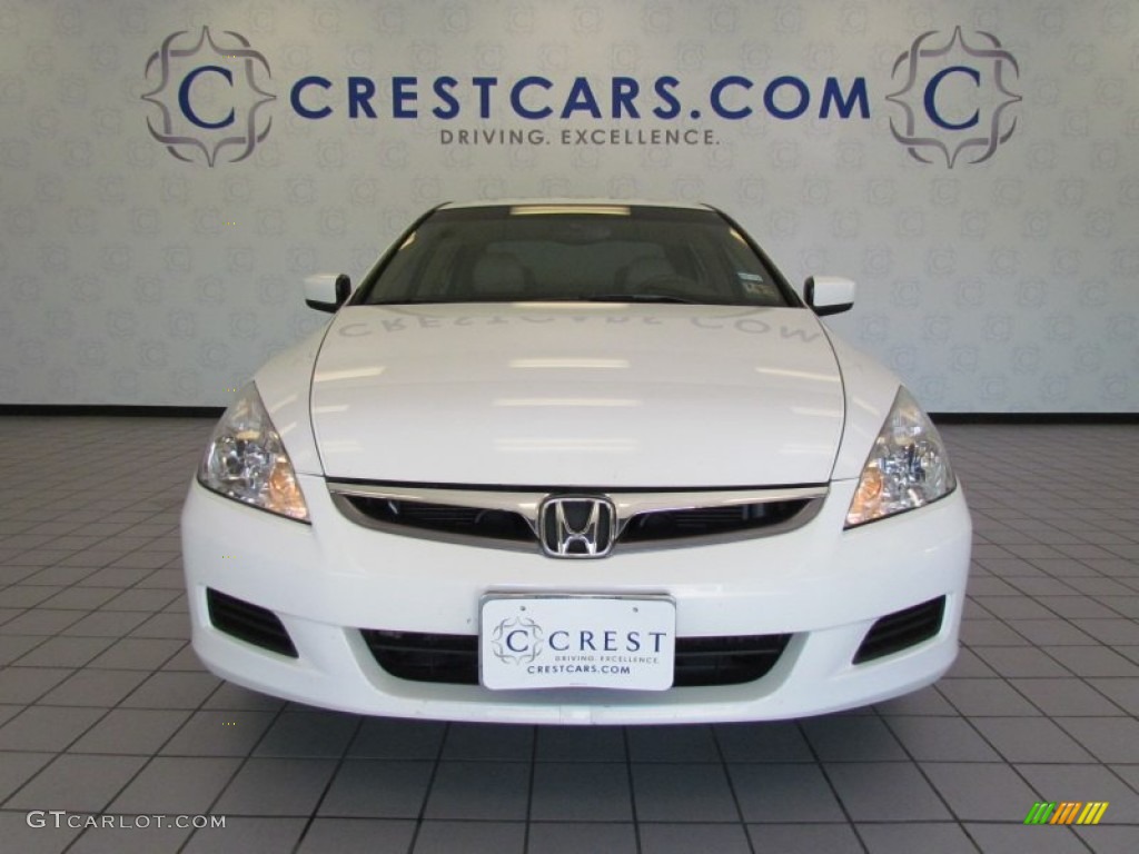 2007 Accord EX-L V6 Sedan - Taffeta White / Ivory photo #6