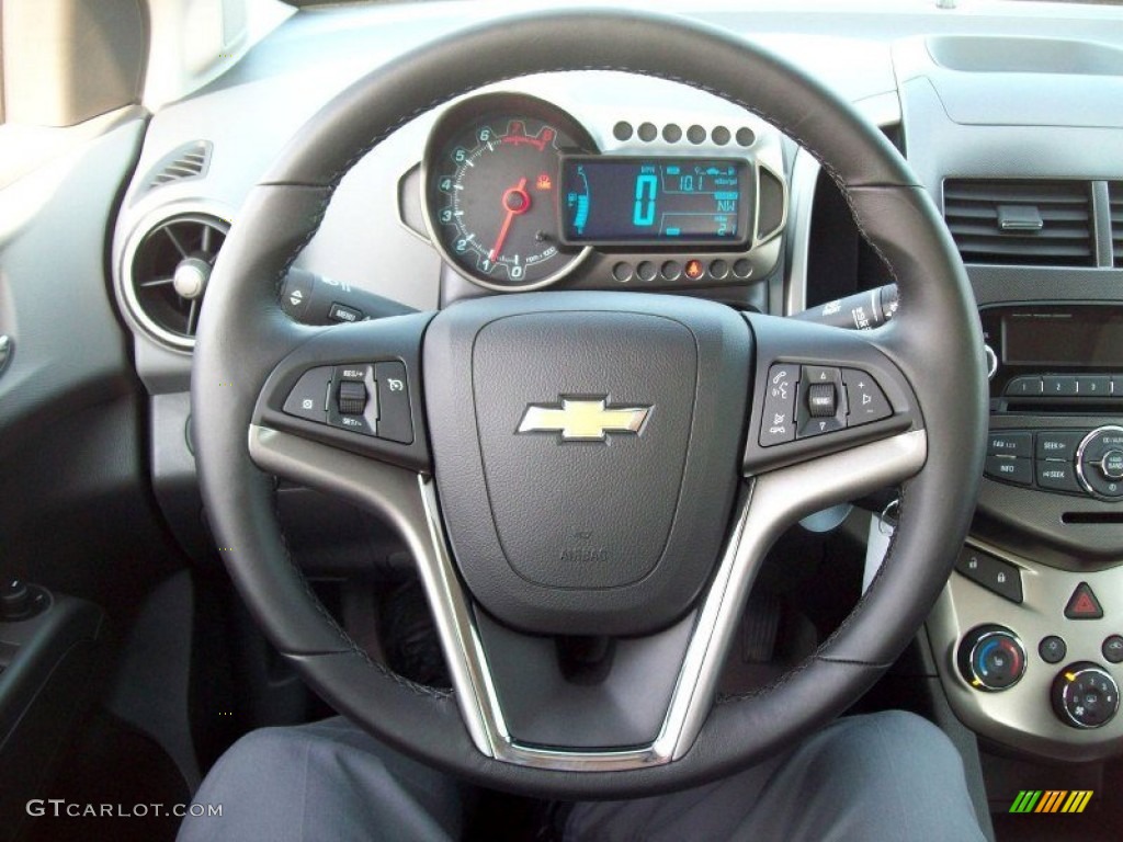 2012 Chevrolet Sonic LTZ Hatch Dark Pewter/Dark Titanium Steering Wheel Photo #55410596
