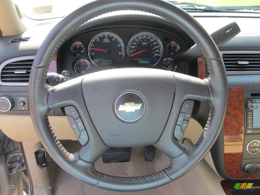 2008 Chevrolet Tahoe LTZ 4x4 Light Cashmere/Ebony Steering Wheel Photo #55411140