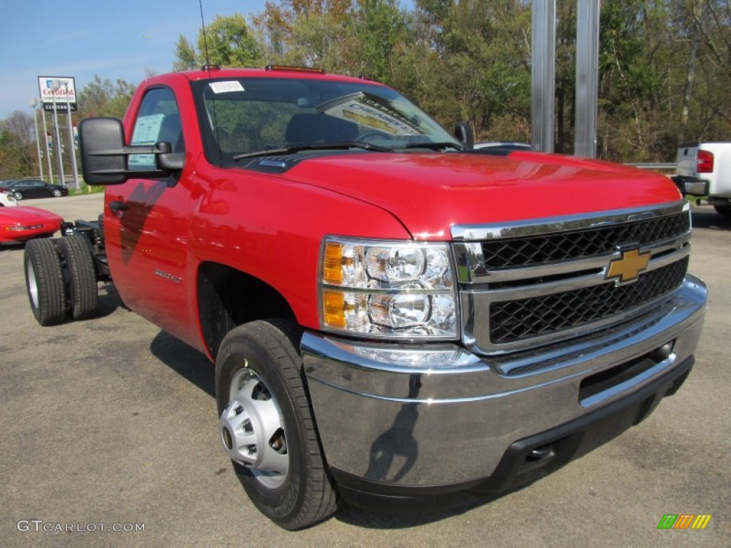 Victory Red 2012 Chevrolet Silverado 3500HD WT Regular Cab Chassis Exterior Photo #55411503