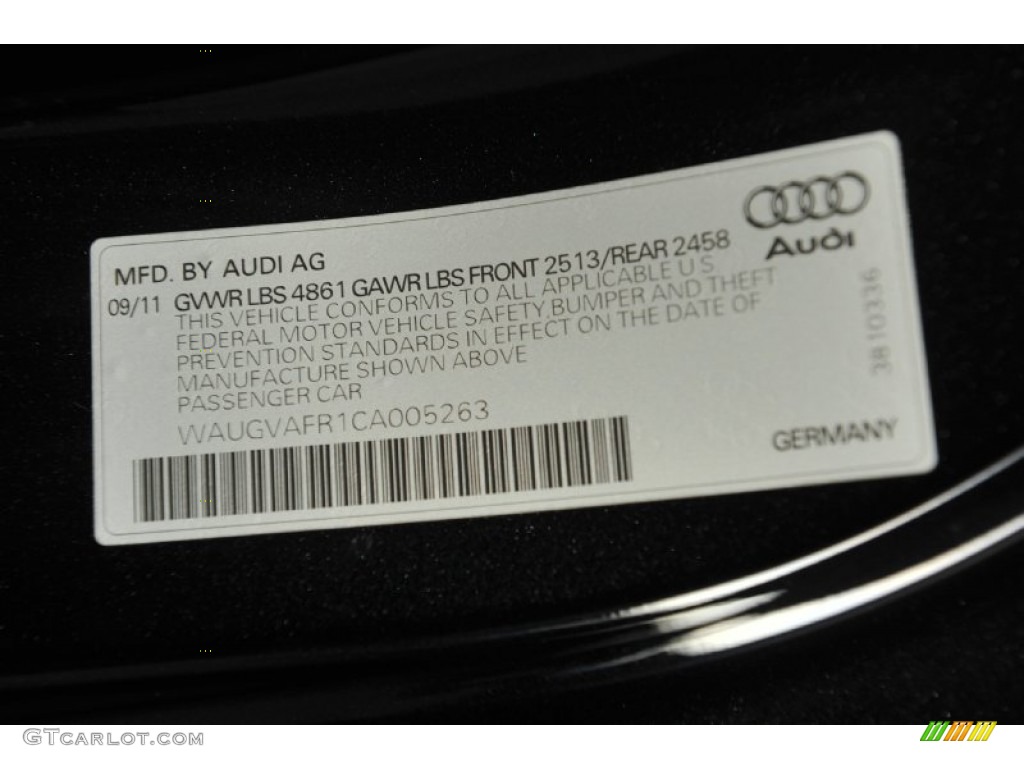 2012 Audi S5 4.2 FSI quattro Coupe Info Tag Photo #55411518