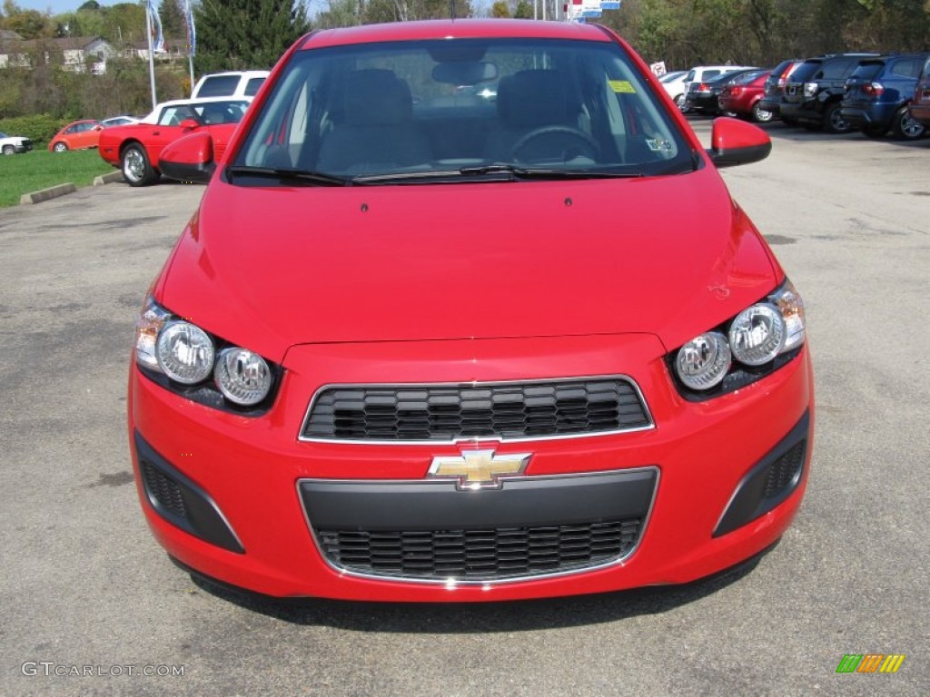 Victory Red 2012 Chevrolet Sonic LT Sedan Exterior Photo #55411785