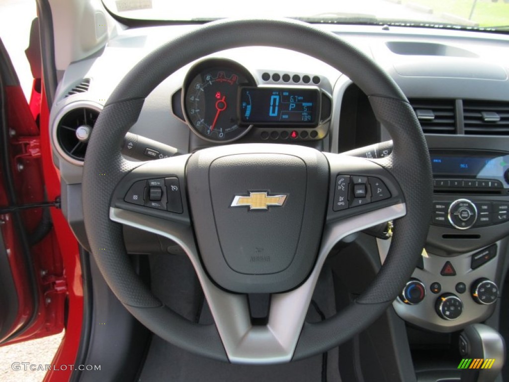 2012 Chevrolet Sonic LT Sedan Dark Pewter/Dark Titanium Steering Wheel Photo #55411830