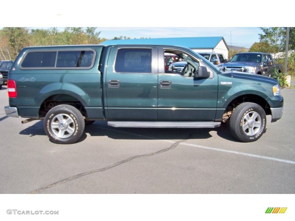 2005 F150 XLT SuperCrew 4x4 - Aspen Green Metallic / Medium Flint/Dark Flint Grey photo #4