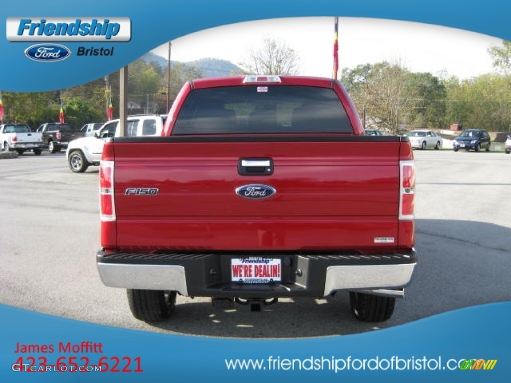 2011 F150 XLT SuperCrew 4x4 - Red Candy Metallic / Steel Gray photo #7