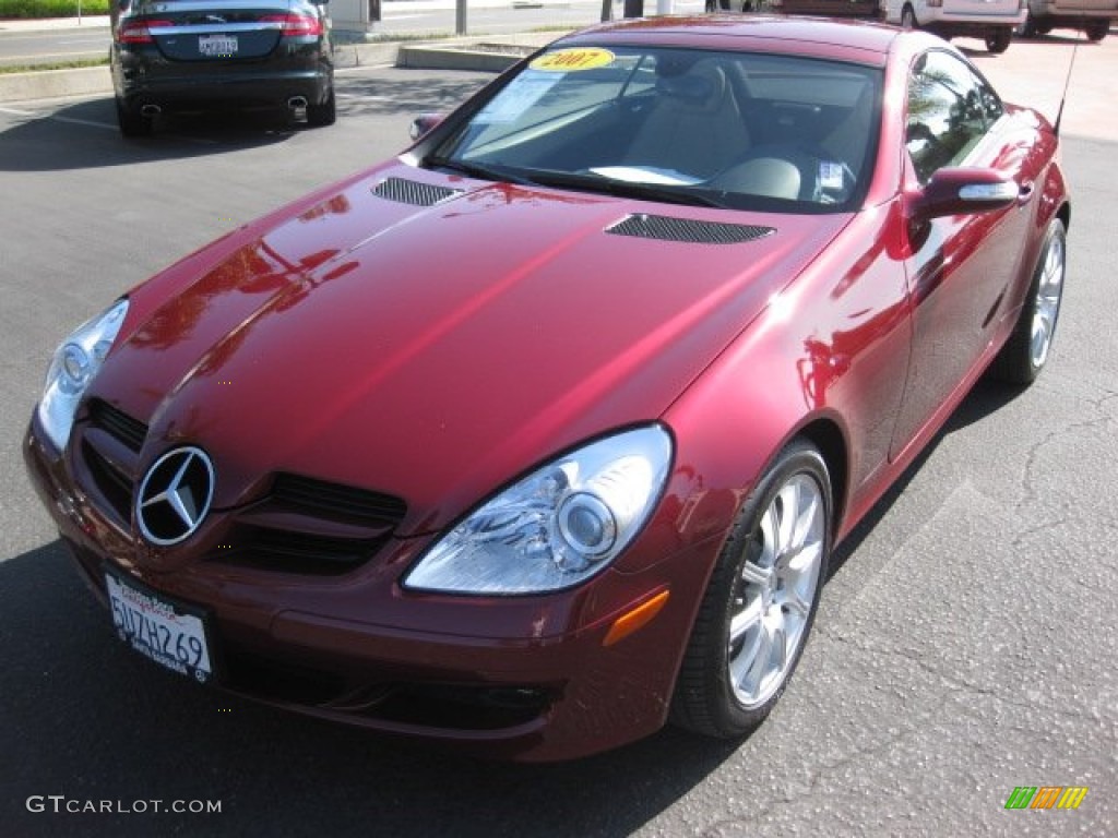 2007 SLK 350 Roadster - Storm Red Metallic / Beige photo #2