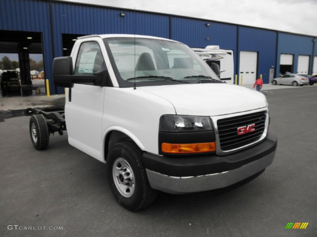 Summit White 2012 GMC Savana Cutaway 3500 Commercial Utility Truck Exterior Photo #55415751