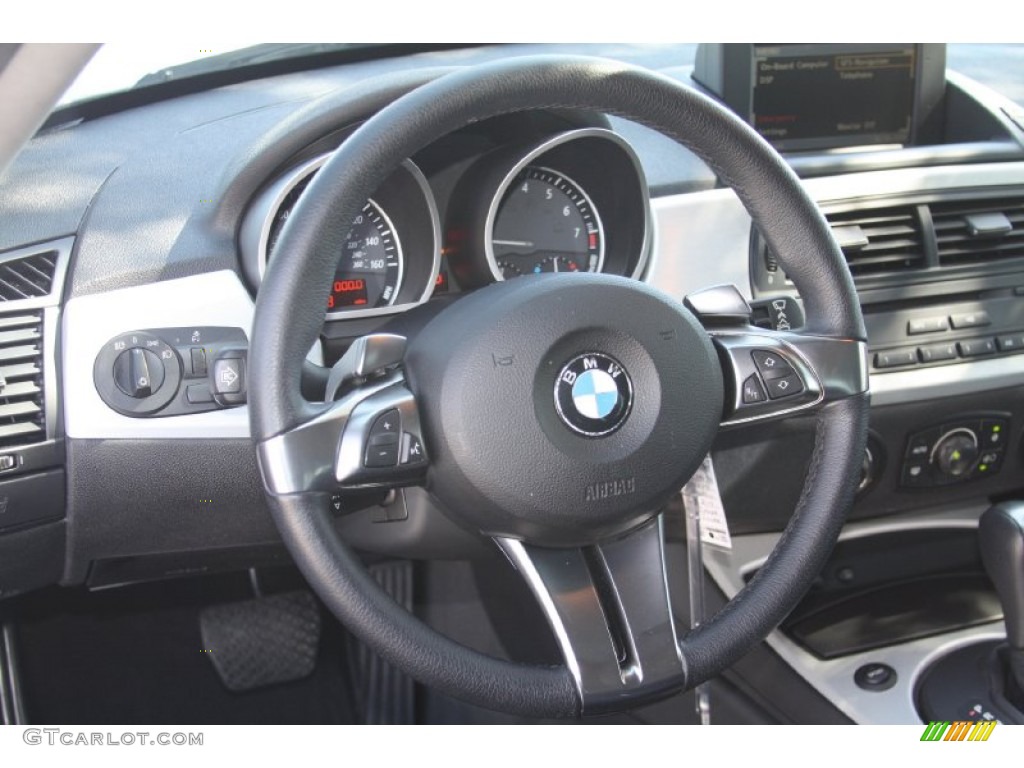 2006 BMW Z4 3.0si Coupe Black Steering Wheel Photo #55415826