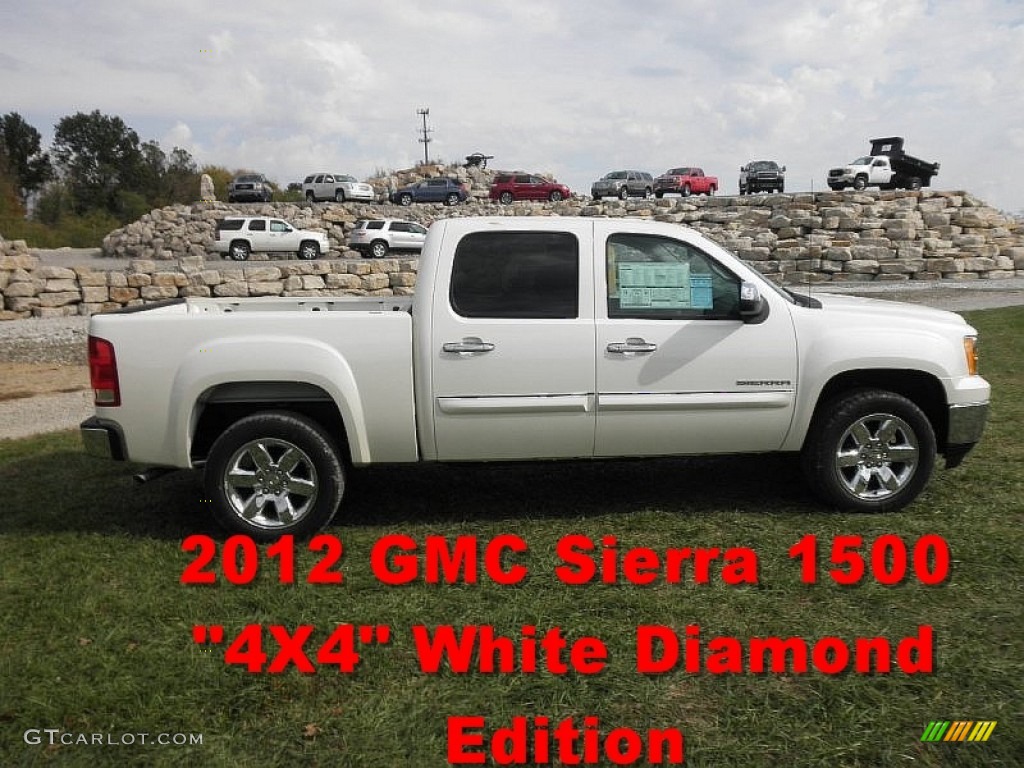 2012 Sierra 1500 SLE Crew Cab 4x4 - White Diamond Tricoat / Ebony photo #1