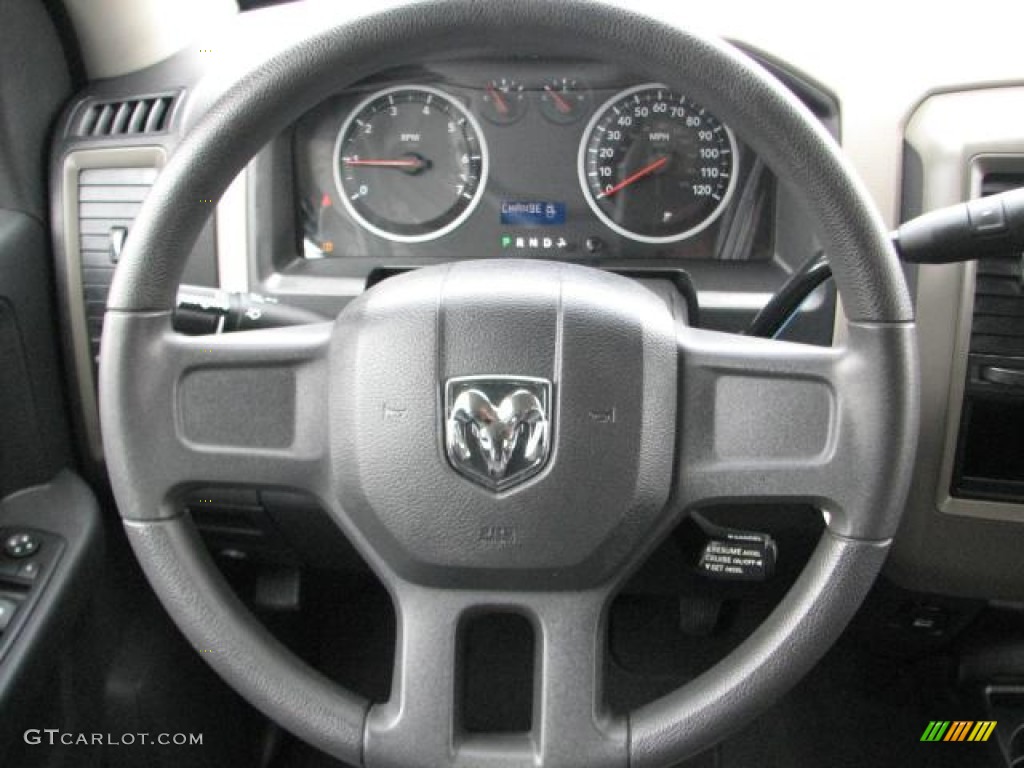 2010 Dodge Ram 1500 ST Quad Cab Dark Slate/Medium Graystone Steering Wheel Photo #55419016
