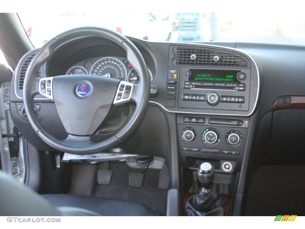2008 Saab 9-3 2.0T Convertible Black Dashboard Photo #55419422