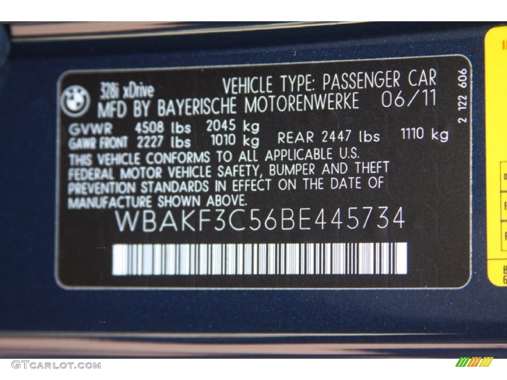 2011 3 Series 328i xDrive Coupe - Deep Sea Blue Metallic / Oyster/Black Dakota Leather photo #26