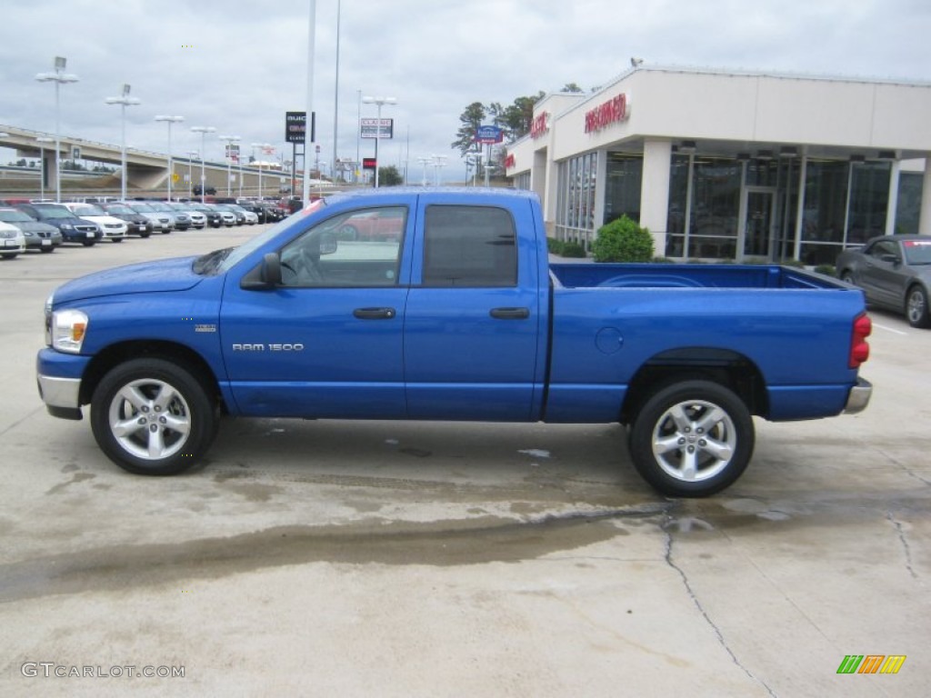 2007 Ram 1500 Big Horn Edition Quad Cab - Electric Blue Pearl / Medium Slate Gray photo #2