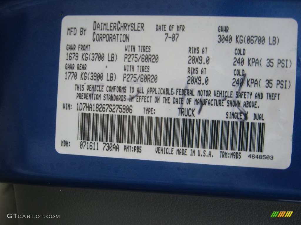 2007 Ram 1500 Big Horn Edition Quad Cab - Electric Blue Pearl / Medium Slate Gray photo #26