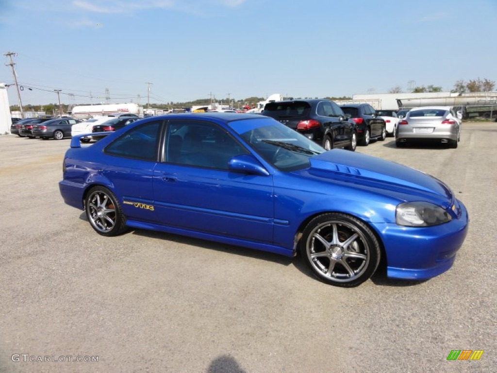 2000 Civic Si Coupe - Electron Blue Pearl / Dark Gray photo #6