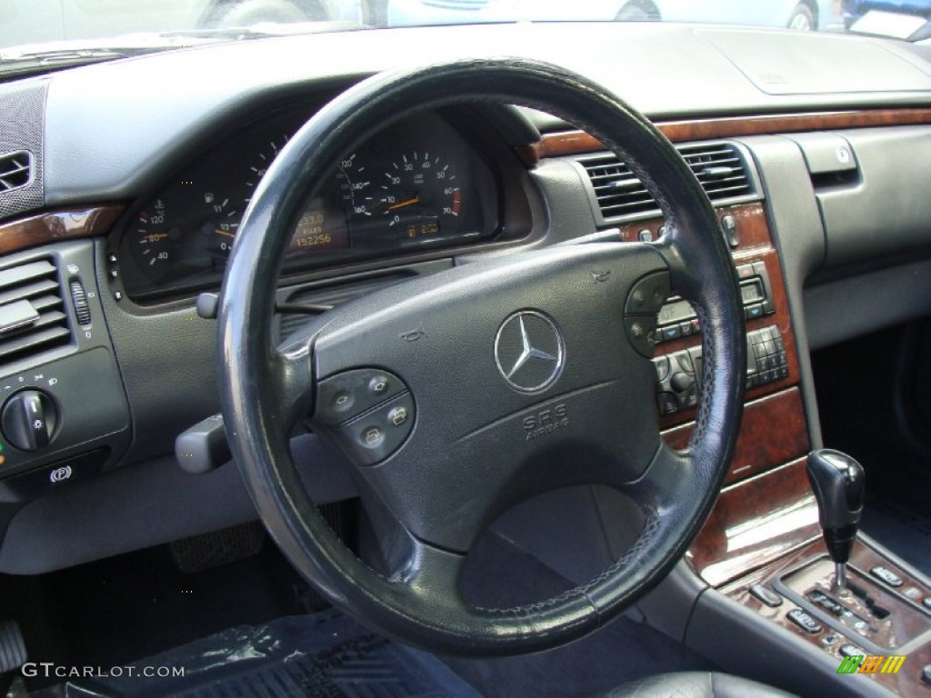 2001 Mercedes-Benz E 430 4Matic Sedan Charcoal Steering Wheel Photo #55423380