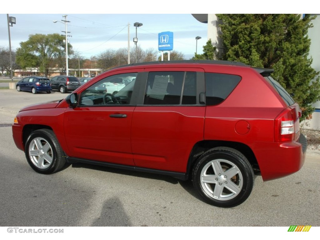 2007 Compass Sport 4x4 - Inferno Red Crystal Pearlcoat / Pastel Slate Gray photo #10
