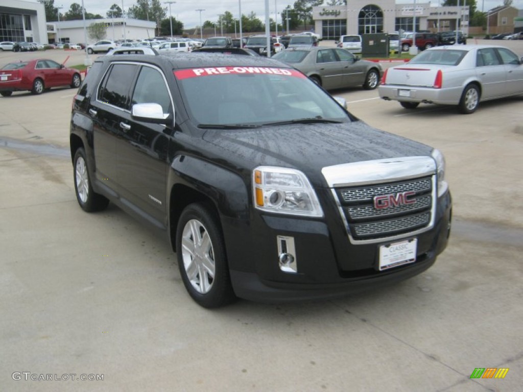 2011 Terrain SLT AWD - Carbon Black Metallic / Light Titanium photo #7