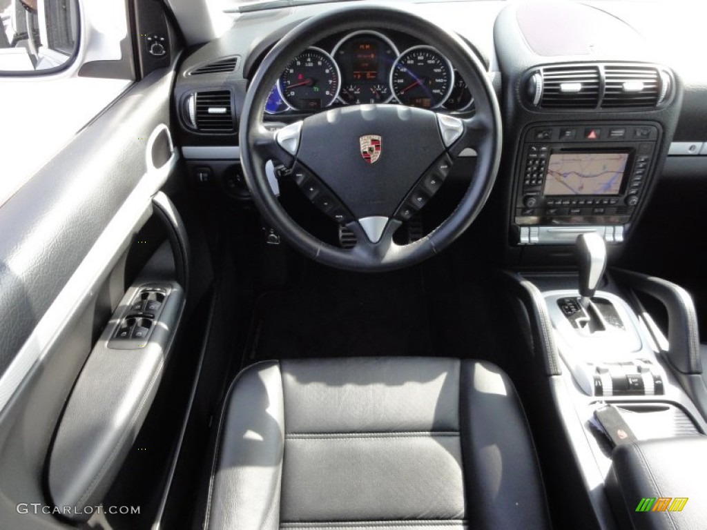 2006 Porsche Cayenne S Black Steering Wheel Photo #55423964