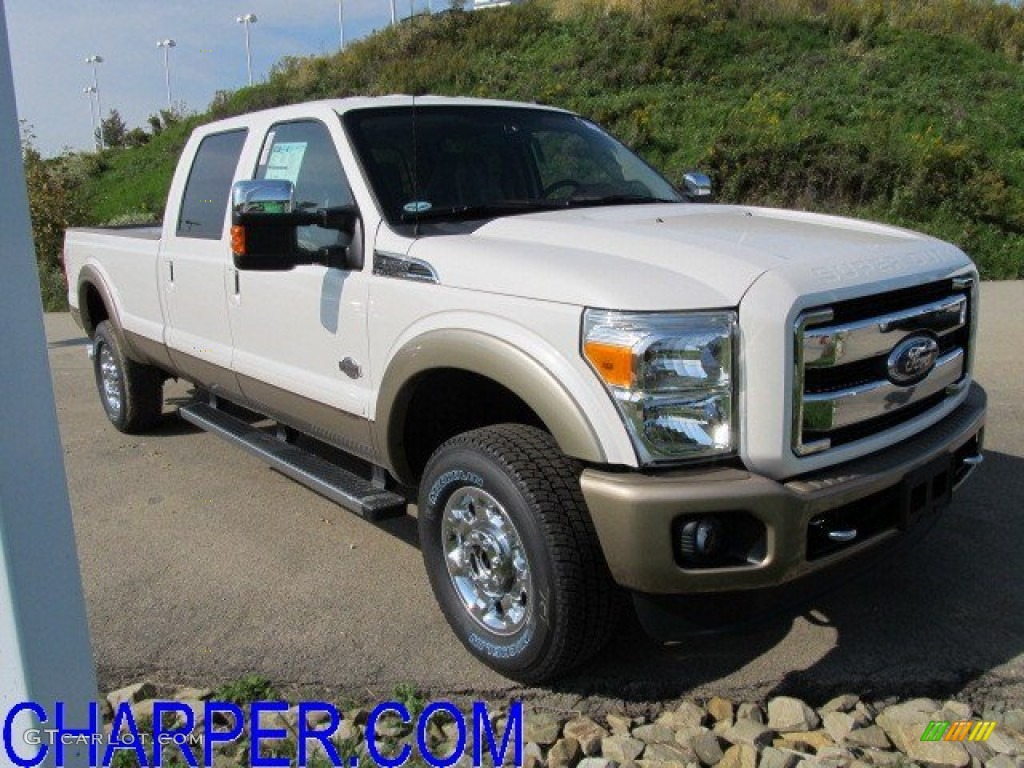 2012 F350 Super Duty King Ranch Crew Cab 4x4 - White Platinum Metallic Tri-Coat / Chaparral Leather photo #1