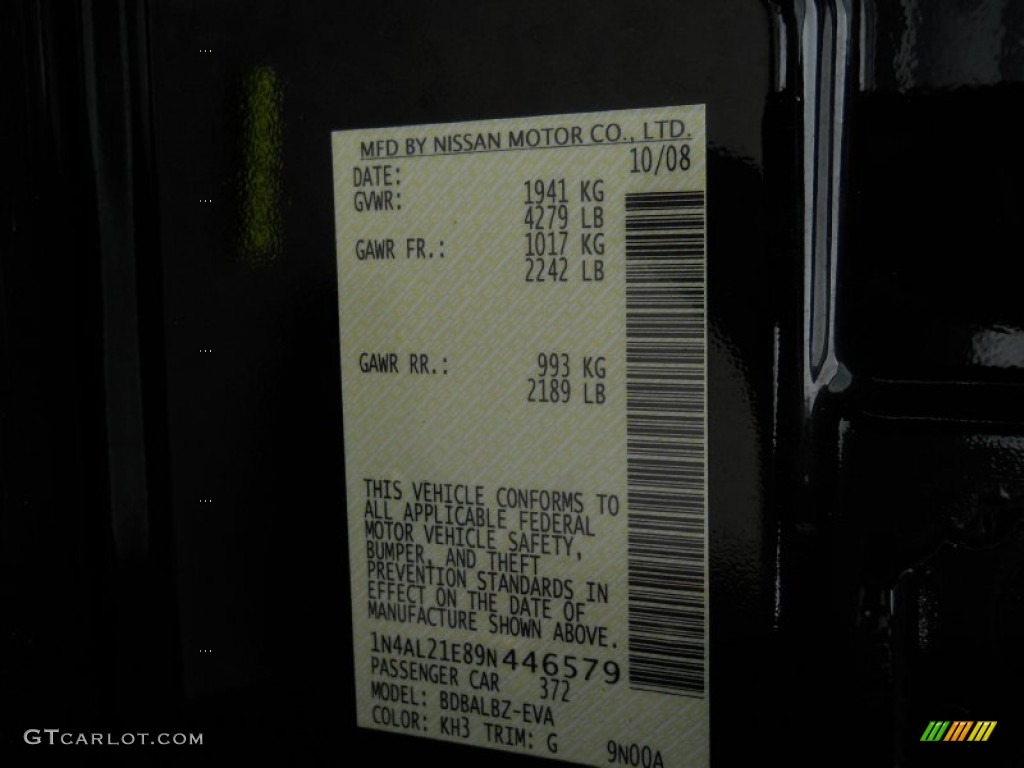 2009 Altima 2.5 S - Super Black / Charcoal photo #24