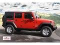 2008 Flame Red Jeep Wrangler Unlimited X 4x4  photo #1