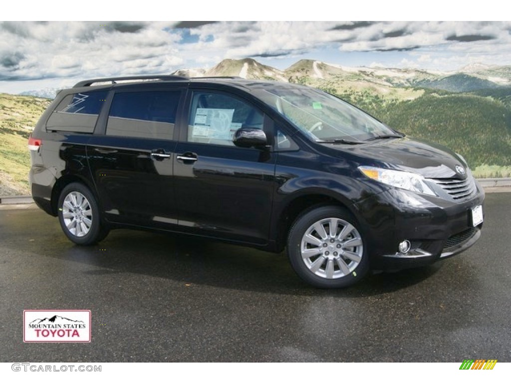 2012 Sienna Limited AWD - Black / Light Gray photo #1