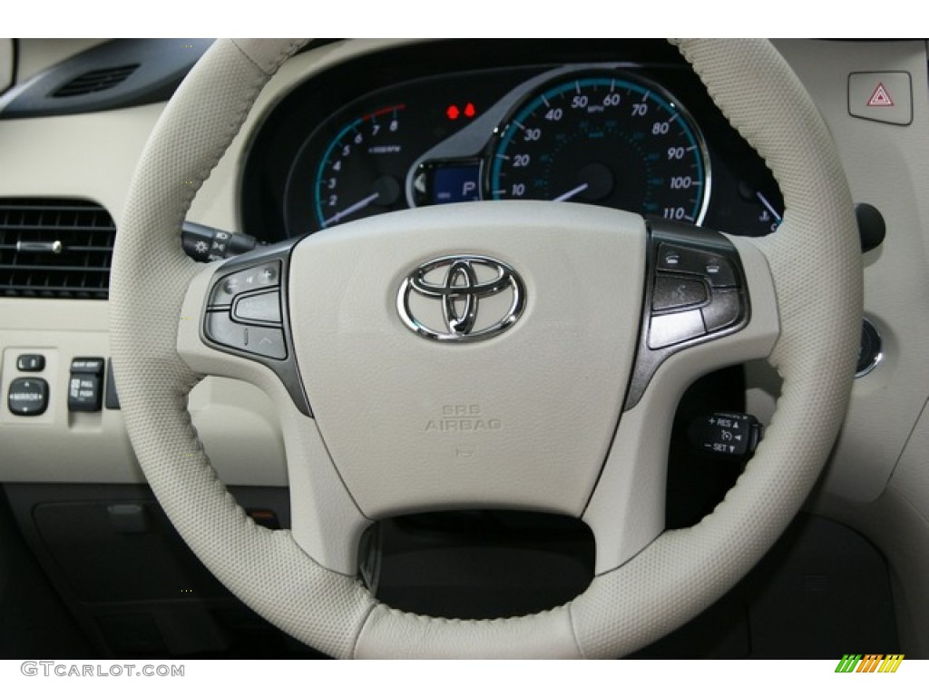 2012 Toyota Sienna XLE AWD Bisque Steering Wheel Photo #55427972