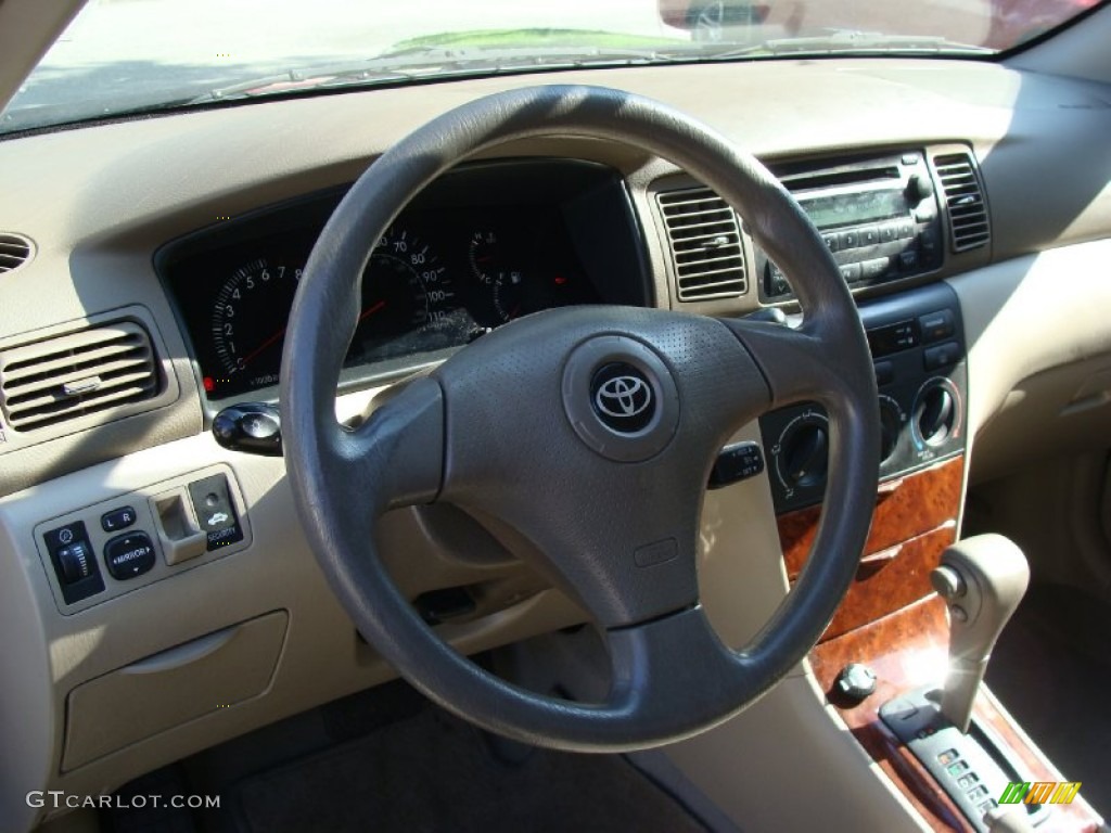 2006 Corolla LE - Impulse Red Pearl / Beige photo #13