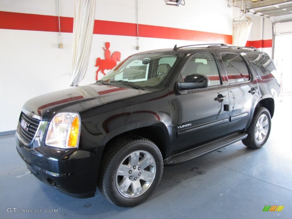 2011 Yukon SLT - Onyx Black / Light Tan photo #1