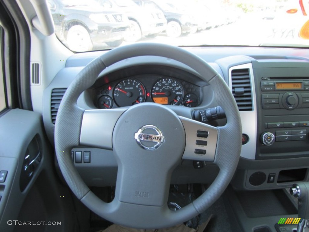2012 Nissan Frontier SV Crew Cab Graphite Steering Wheel Photo #55435353