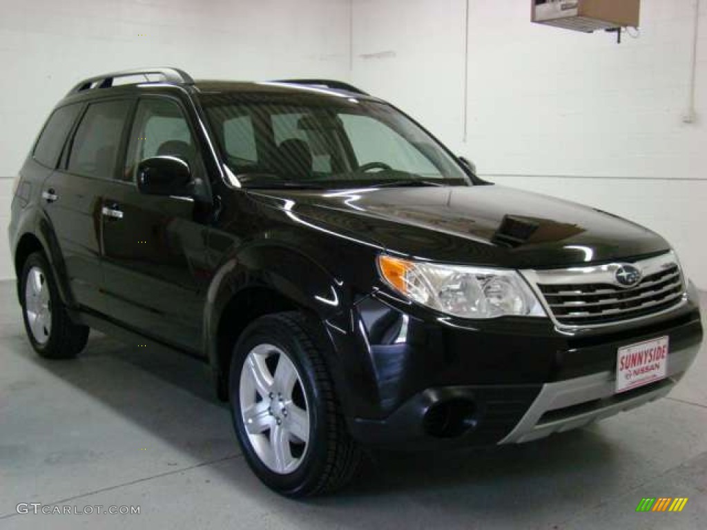 2009 Forester 2.5 X Premium - Obsidian Black Pearl / Black photo #1