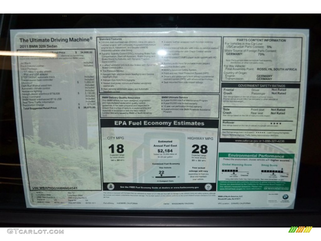 2011 3 Series 328i Sedan - Jet Black / Black Dakota Leather photo #5