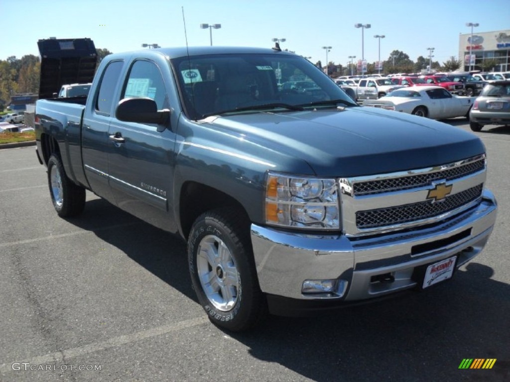 2012 Silverado 1500 LT Extended Cab 4x4 - Blue Granite Metallic / Light Titanium/Dark Titanium photo #5