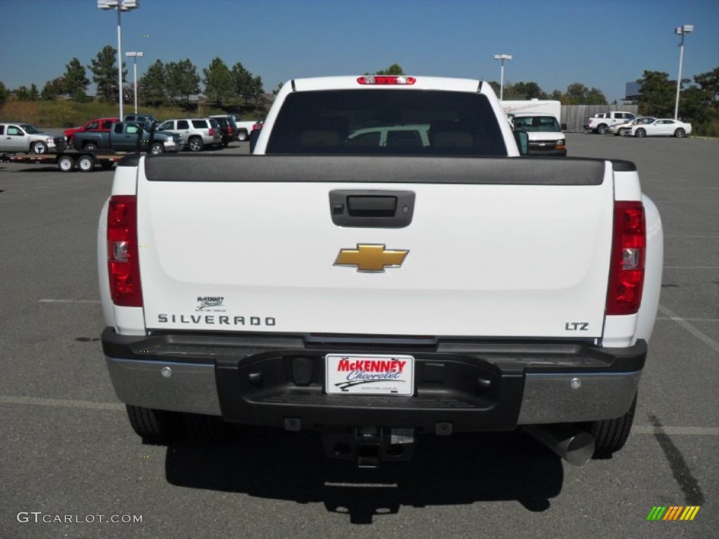 2012 Silverado 3500HD LTZ Crew Cab 4x4 Dually - Summit White / Dark Cashmere/Light Cashmere photo #3