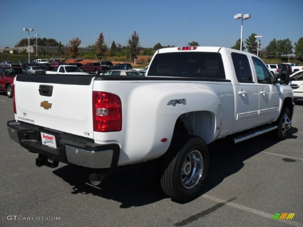 2012 Silverado 3500HD LTZ Crew Cab 4x4 Dually - Summit White / Dark Cashmere/Light Cashmere photo #4