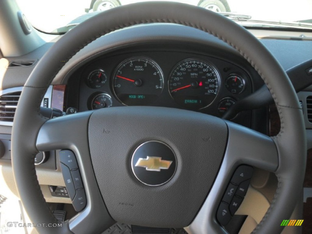 2012 Silverado 3500HD LTZ Crew Cab 4x4 Dually - Summit White / Dark Cashmere/Light Cashmere photo #12
