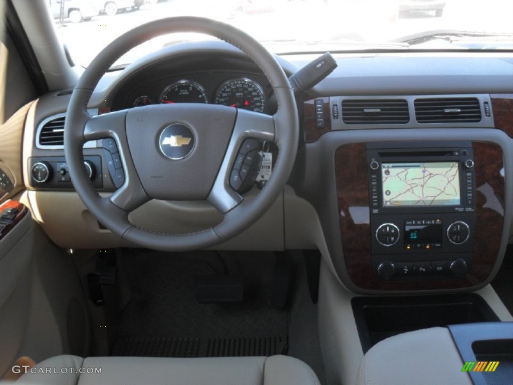 2012 Silverado 3500HD LTZ Crew Cab 4x4 Dually - Summit White / Dark Cashmere/Light Cashmere photo #15