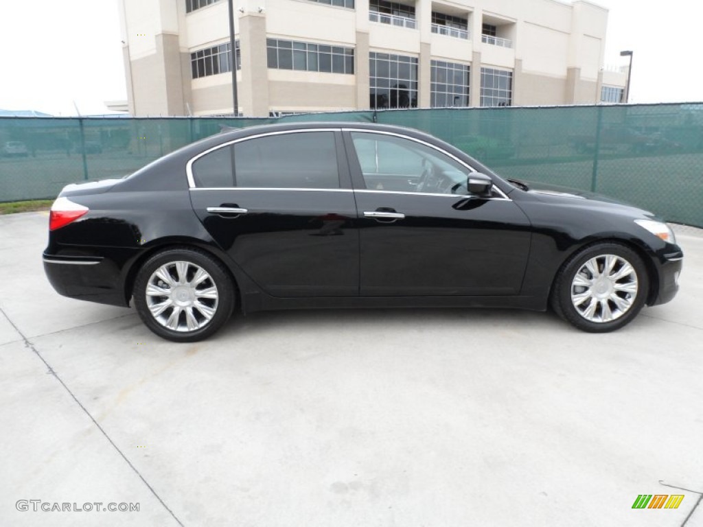 Black Noir Pearl 2009 Hyundai Genesis 3.8 Sedan Exterior Photo #55441930