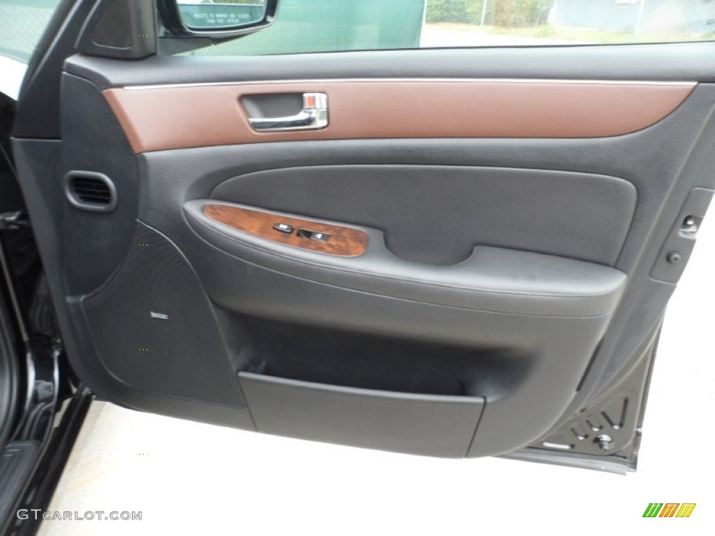 2009 Hyundai Genesis 3.8 Sedan Black Door Panel Photo #55442065