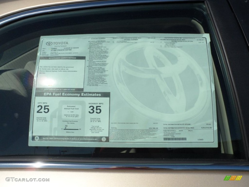 2012 Toyota Camry LE Window Sticker Photo #55445494