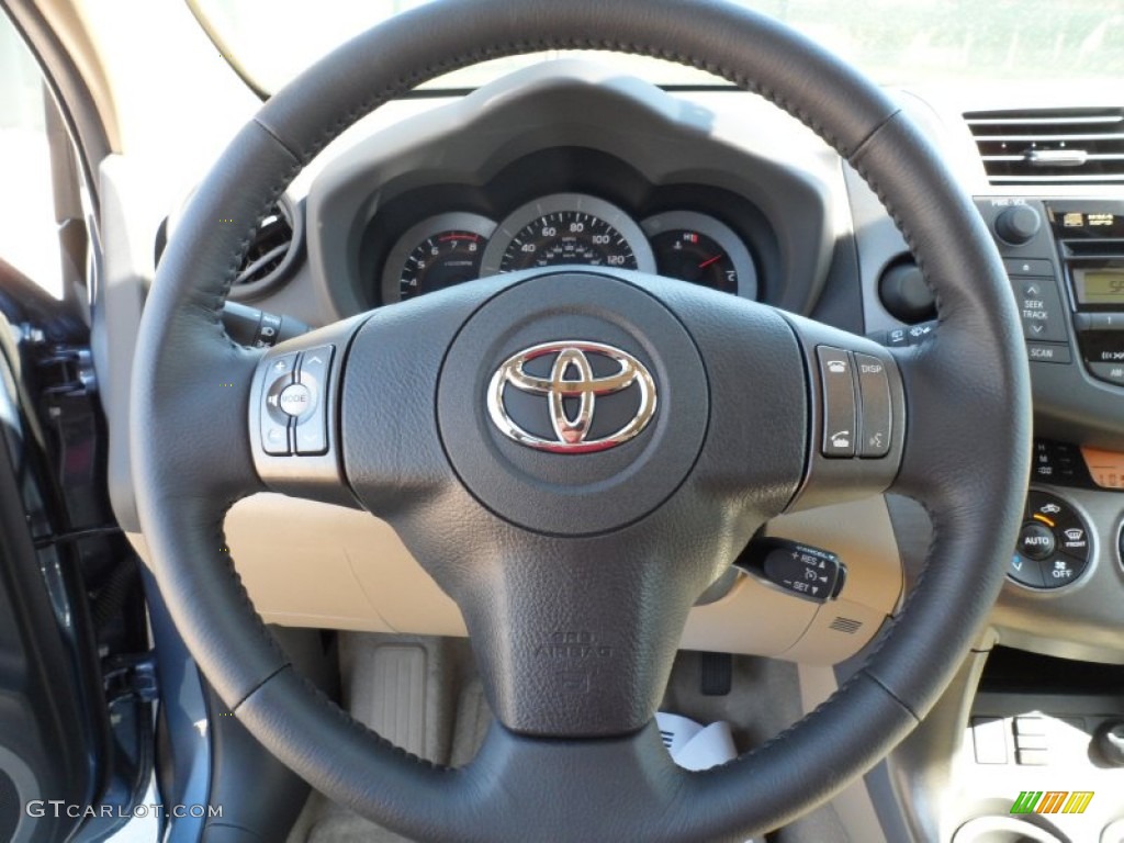2011 Toyota RAV4 V6 Limited Sand Beige Steering Wheel Photo #55445704