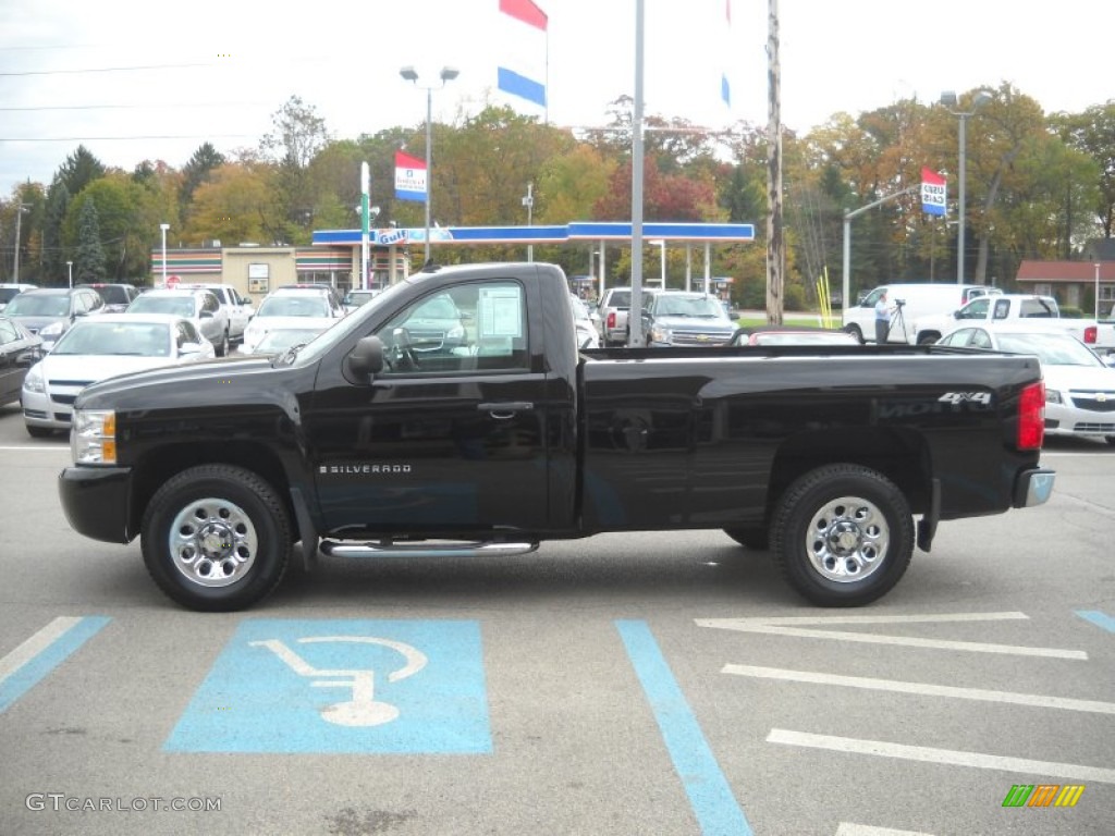 2008 Silverado 1500 LS Regular Cab 4x4 - Black / Dark Titanium photo #6